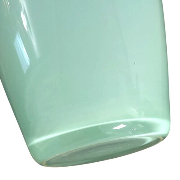 Poland 16" Tall Hand Blown Glass Vase Mint Green Contemporary Minimalist - Picture 5 of 6